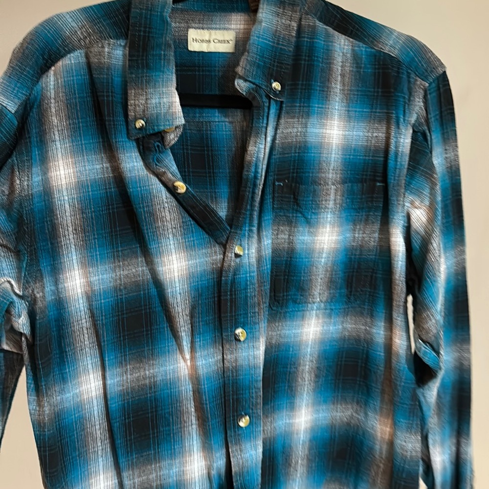Hobbs creek blue white black flannel